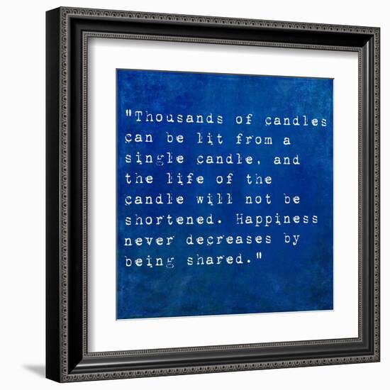 Inspirational Quote By Siddhartha Gautama (The Buddha) On Earthy Background-nagib-Framed Art Print