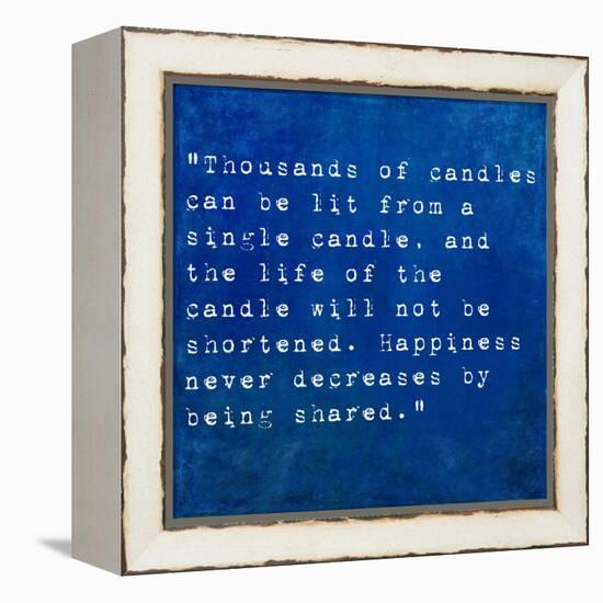 Inspirational Quote By Siddhartha Gautama (The Buddha) On Earthy Background-nagib-Framed Stretched Canvas