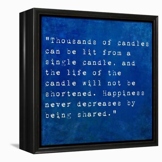 Inspirational Quote By Siddhartha Gautama (The Buddha) On Earthy Background-nagib-Framed Stretched Canvas