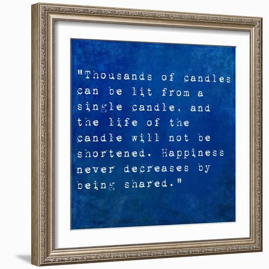 Inspirational Quote By Siddhartha Gautama (The Buddha) On Earthy Background-nagib-Framed Art Print