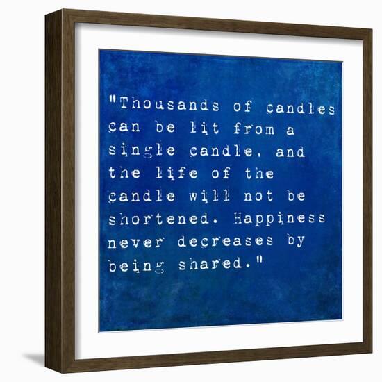 Inspirational Quote By Siddhartha Gautama (The Buddha) On Earthy Background-nagib-Framed Art Print