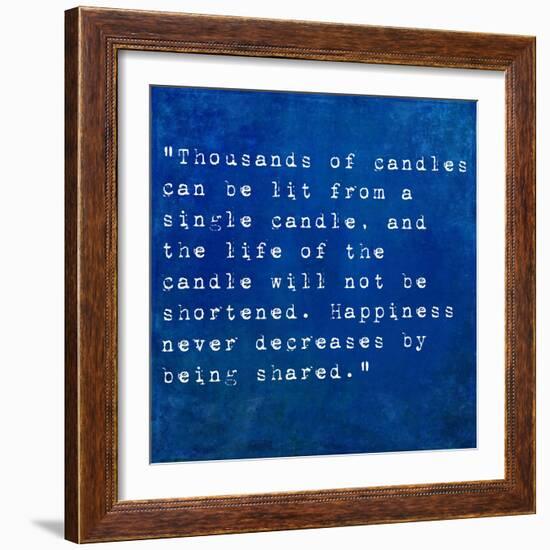 Inspirational Quote By Siddhartha Gautama (The Buddha) On Earthy Background-nagib-Framed Art Print