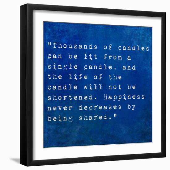 Inspirational Quote By Siddhartha Gautama (The Buddha) On Earthy Background-nagib-Framed Art Print