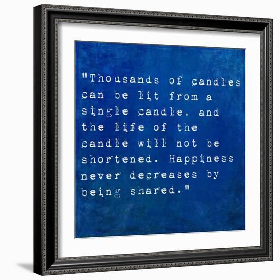 Inspirational Quote By Siddhartha Gautama (The Buddha) On Earthy Background-nagib-Framed Art Print