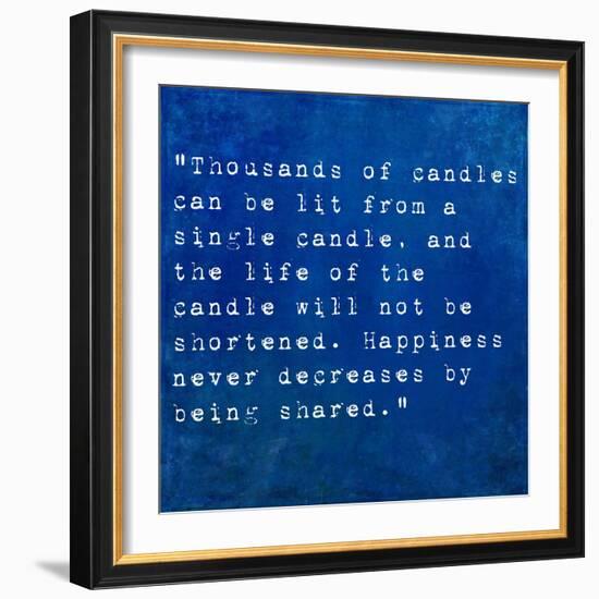 Inspirational Quote By Siddhartha Gautama (The Buddha) On Earthy Background-nagib-Framed Art Print