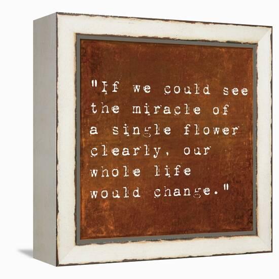 Inspirational Quote By Siddhartha Gautama (The Buddha) On Earthy Background-nagib-Framed Stretched Canvas