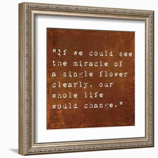 Inspirational Quote By Siddhartha Gautama (The Buddha) On Earthy Background-nagib-Framed Art Print