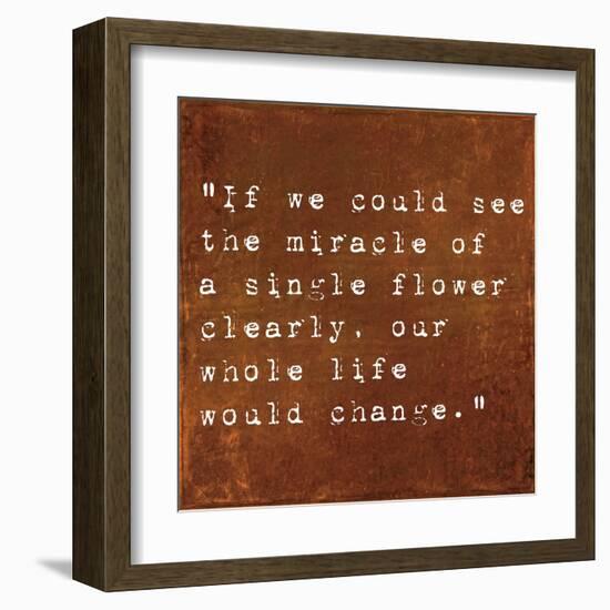 Inspirational Quote By Siddhartha Gautama (The Buddha) On Earthy Background-nagib-Framed Art Print