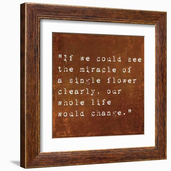 Inspirational Quote By Siddhartha Gautama (The Buddha) On Earthy Background-nagib-Framed Art Print