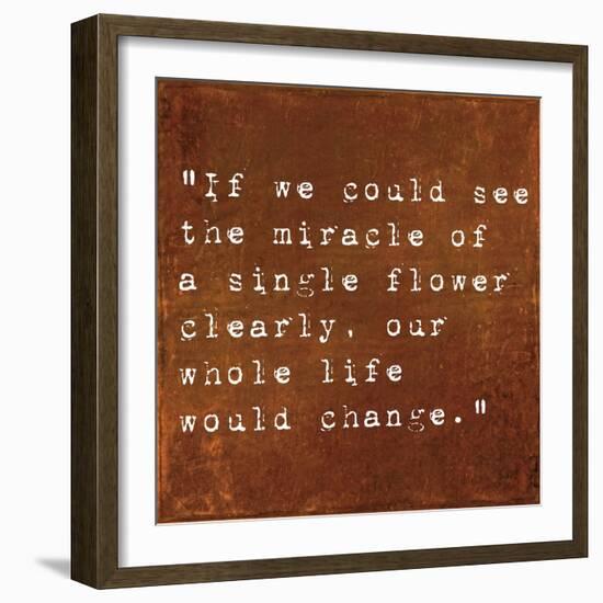 Inspirational Quote By Siddhartha Gautama (The Buddha) On Earthy Background-nagib-Framed Art Print