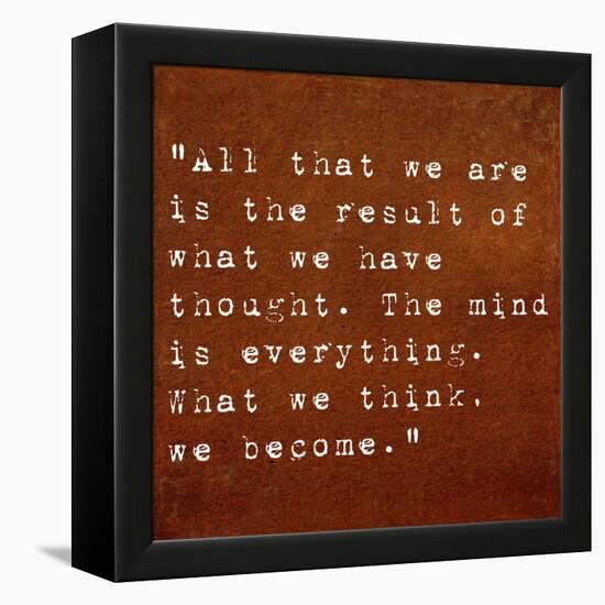 Inspirational Quote By Siddhartha Gautama (The Buddha) On Earthy Background-nagib-Framed Stretched Canvas