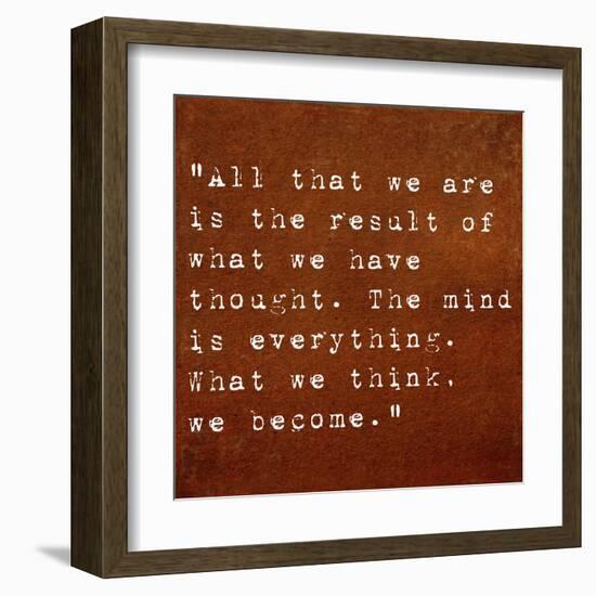 Inspirational Quote By Siddhartha Gautama (The Buddha) On Earthy Background-nagib-Framed Art Print