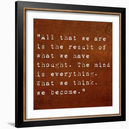 Inspirational Quote By Siddhartha Gautama (The Buddha) On Earthy Background-nagib-Framed Art Print