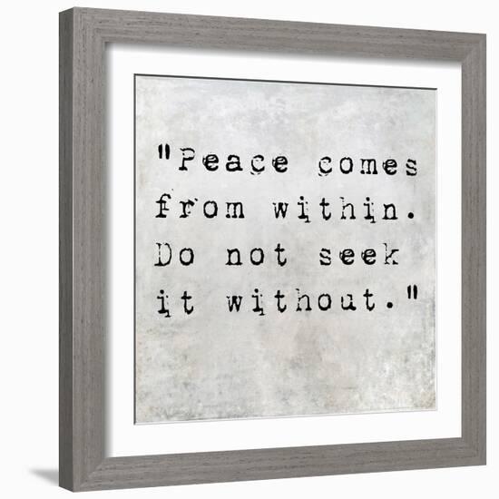 Inspirational Quote By Siddhartha Gautama (The Buddha) On Earthy Background-nagib-Framed Art Print