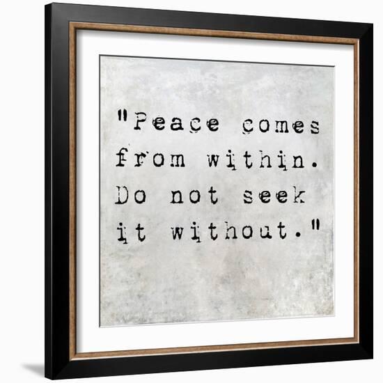 Inspirational Quote By Siddhartha Gautama (The Buddha) On Earthy Background-nagib-Framed Art Print