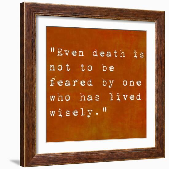 Inspirational Quote By Siddhartha Gautama (The Buddha) On Earthy Background-nagib-Framed Art Print