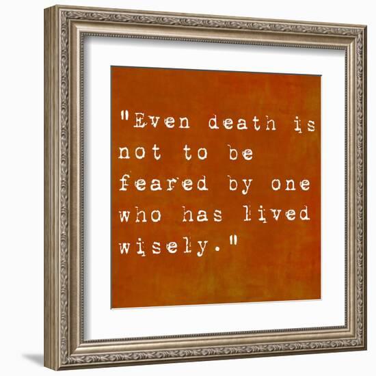 Inspirational Quote By Siddhartha Gautama (The Buddha) On Earthy Background-nagib-Framed Art Print