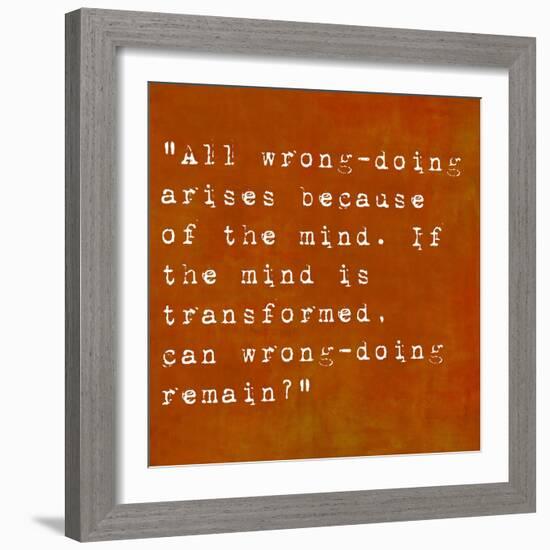 Inspirational Quote By Siddhartha Gautama (The Buddha) On Earthy Background-nagib-Framed Art Print