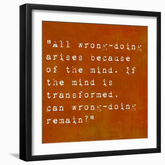 Inspirational Quote By Siddhartha Gautama (The Buddha) On Earthy Background-nagib-Framed Art Print