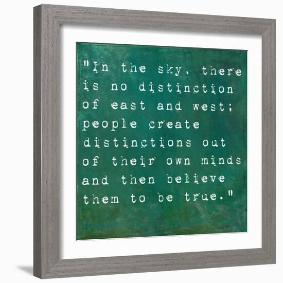 Inspirational Quote By Siddhartha Gautama (The Buddha) On Earthy Background-nagib-Framed Art Print