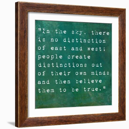 Inspirational Quote By Siddhartha Gautama (The Buddha) On Earthy Background-nagib-Framed Art Print