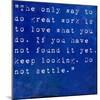 Inspirational Quote By Steve Jobs On Earthy Blue Background-nagib-Mounted Art Print