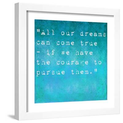 Inspirational Quote By Walt Disney On Earthy Background Framed Art Print By Nagib Art Com