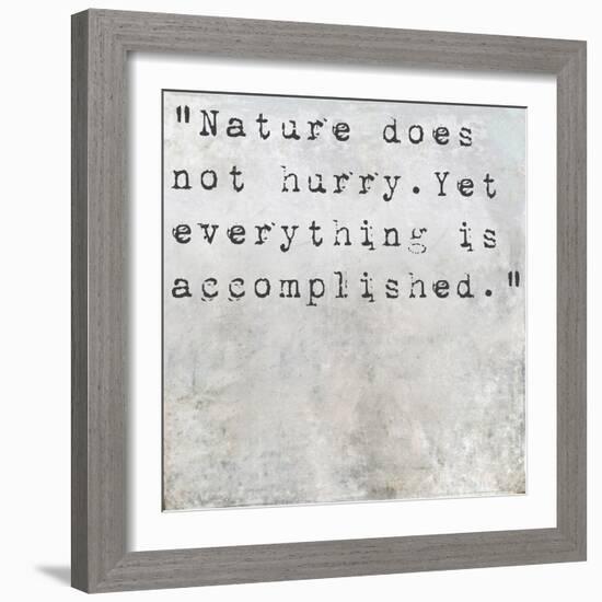 Inspirational Quote Lao Tzu By On Earthy Background-nagib-Framed Art Print