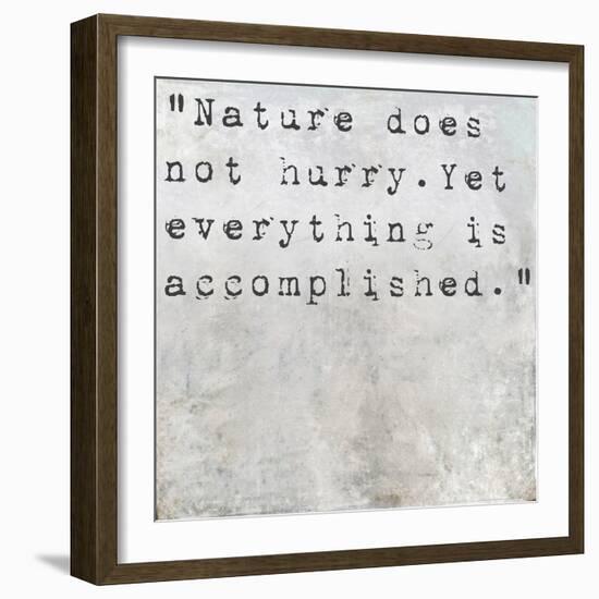 Inspirational Quote Lao Tzu By On Earthy Background-nagib-Framed Art Print