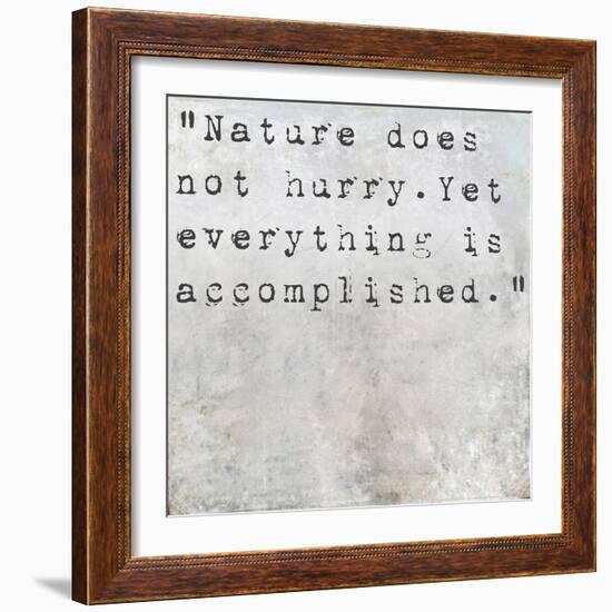 Inspirational Quote Lao Tzu By On Earthy Background-nagib-Framed Art Print