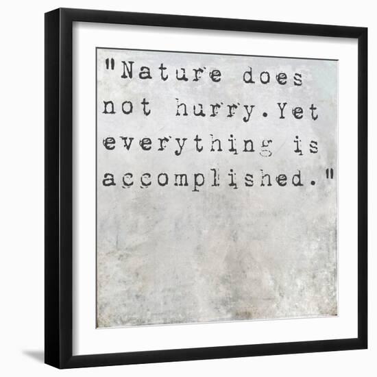 Inspirational Quote Lao Tzu By On Earthy Background-nagib-Framed Art Print