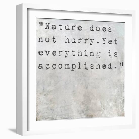 Inspirational Quote Lao Tzu By On Earthy Background-nagib-Framed Art Print