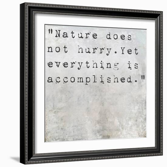 Inspirational Quote Lao Tzu By On Earthy Background-nagib-Framed Art Print