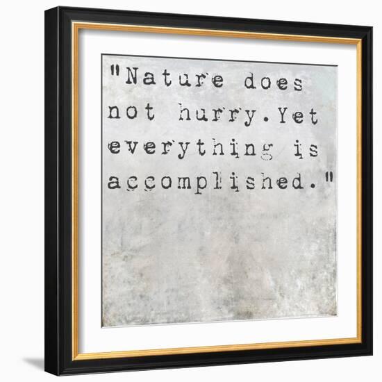 Inspirational Quote Lao Tzu By On Earthy Background-nagib-Framed Art Print