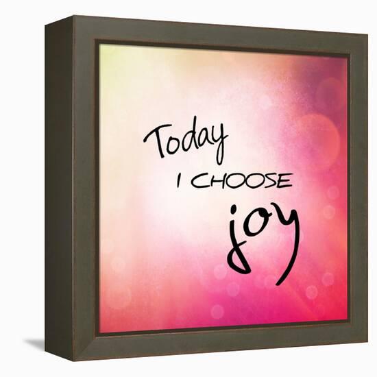 Inspirational Typographic Quote - Today I Choose Joy-melking-Framed Premier Image Canvas