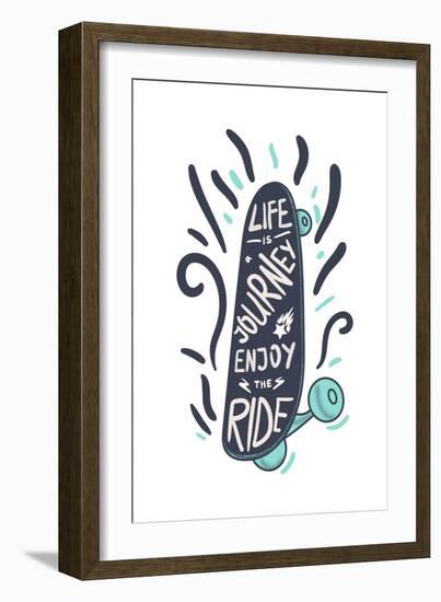 Inspirational Vintage Lettering Inscribed in Skateboard for Print, T-Shirt, Poster, Sport and Trave-BarsRsind-Framed Art Print