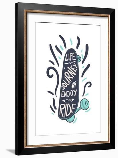 Inspirational Vintage Lettering Inscribed in Skateboard for Print, T-Shirt, Poster, Sport and Trave-BarsRsind-Framed Art Print