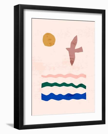 Inspired by Matisse, Abstract Art of Birds and Organic Shapes in a Trendy Minimalist Style. Vector-ANASTASIIA DMITRIEVA-Framed Photographic Print