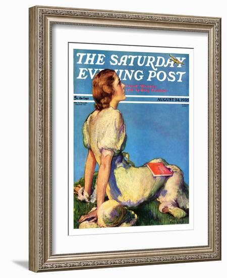 "Inspired by Poetry," Saturday Evening Post Cover, August 24, 1935-Guy Hoff-Framed Giclee Print