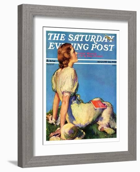 "Inspired by Poetry," Saturday Evening Post Cover, August 24, 1935-Guy Hoff-Framed Giclee Print