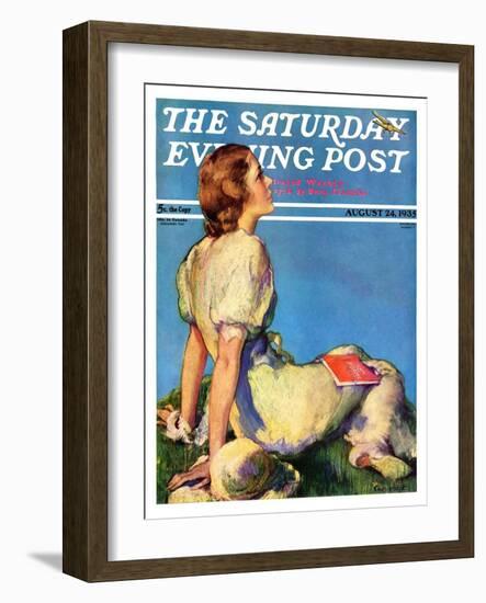 "Inspired by Poetry," Saturday Evening Post Cover, August 24, 1935-Guy Hoff-Framed Giclee Print