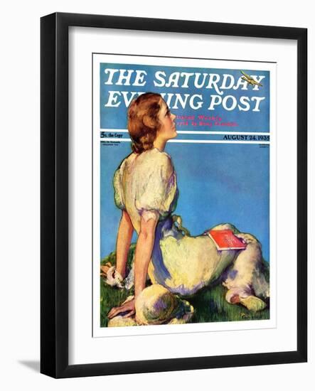 "Inspired by Poetry," Saturday Evening Post Cover, August 24, 1935-Guy Hoff-Framed Giclee Print