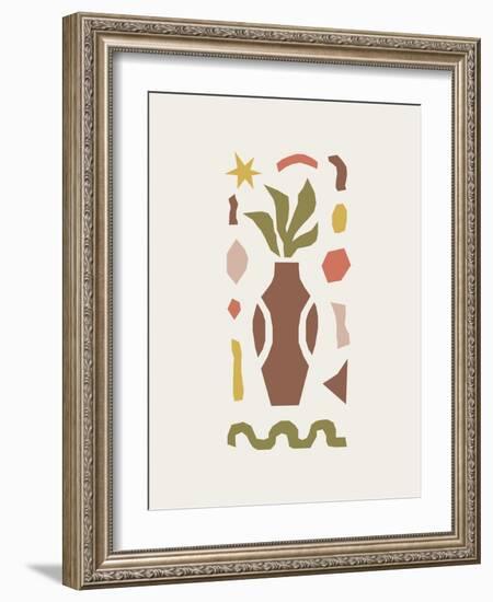 Inspired Matisse Print with Colorful Cutting Organic Shapes and Objects-Elena Emchuk-Framed Photographic Print