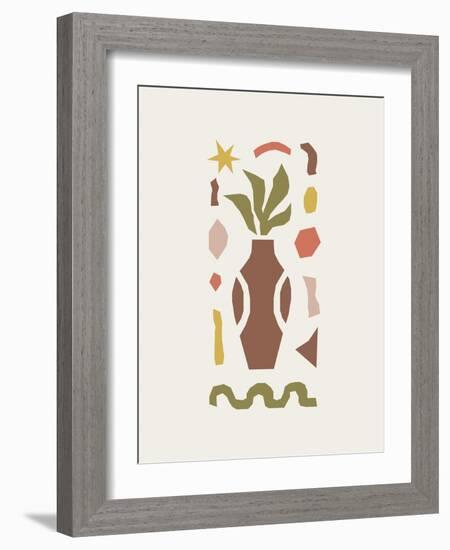 Inspired Matisse Print with Colorful Cutting Organic Shapes and Objects-Elena Emchuk-Framed Photographic Print