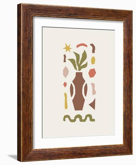 Inspired Matisse Print with Colorful Cutting Organic Shapes and Objects-Elena Emchuk-Framed Photographic Print