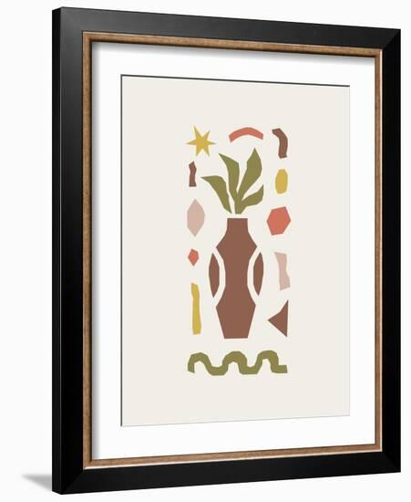 Inspired Matisse Print with Colorful Cutting Organic Shapes and Objects-Elena Emchuk-Framed Photographic Print