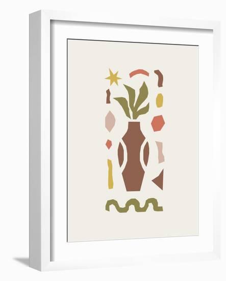 Inspired Matisse Print with Colorful Cutting Organic Shapes and Objects-Elena Emchuk-Framed Photographic Print