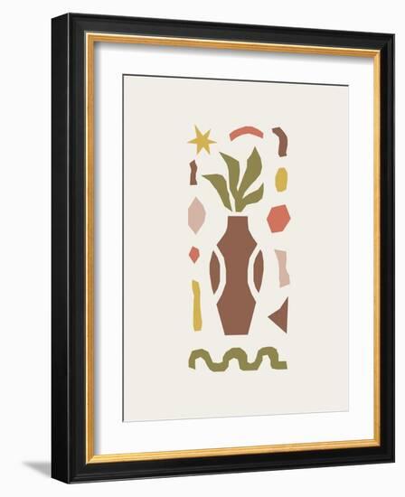 Inspired Matisse Print with Colorful Cutting Organic Shapes and Objects-Elena Emchuk-Framed Photographic Print