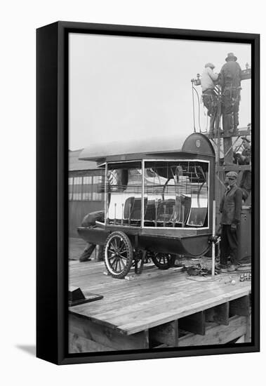 Installation of Searchlights at an Airfield-null-Framed Stretched Canvas