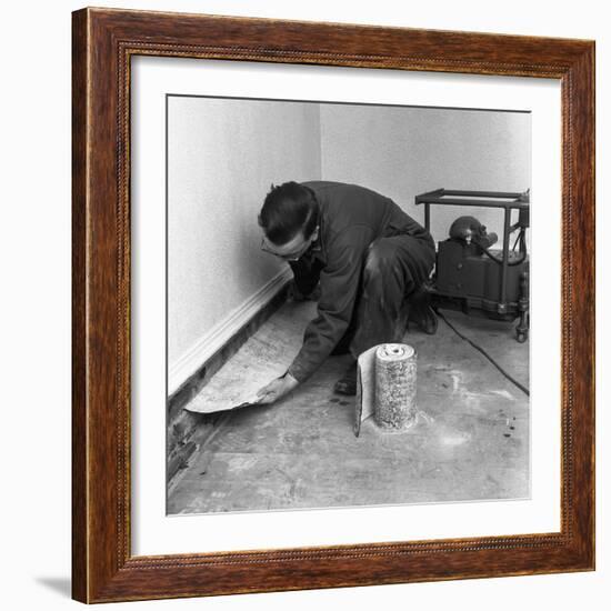 Installing a Damp Proof Course in a House in Goldthorpe, South Yorkshire, 1957-Michael Walters-Framed Photographic Print